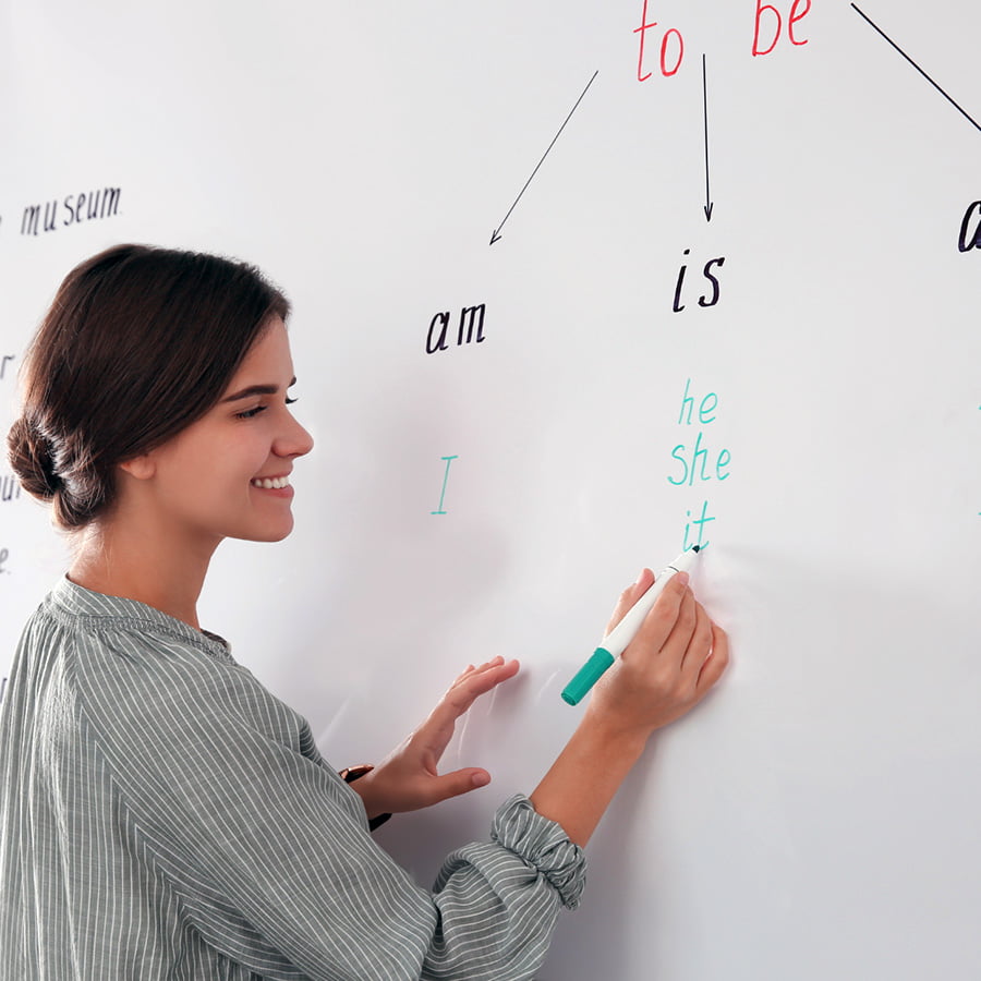 Papier peint tableau blanc revêtement mural écriture dans les salles de classe