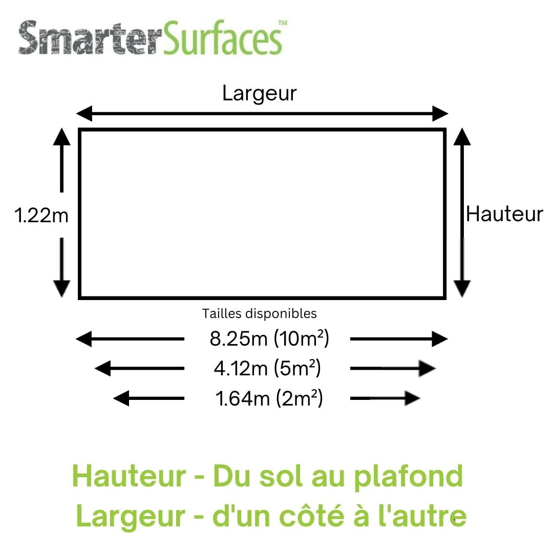 Papier peint pour projecteur de tableau blanc Dimension